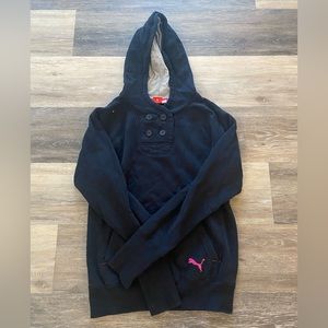 Puma hoodie size small with button detail at neck